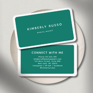 Tarjeta De Visita Salón Verde Moderno y Elegante