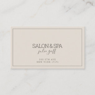 Tarjeta De Visita Salón y Spa Profesional Moderno
