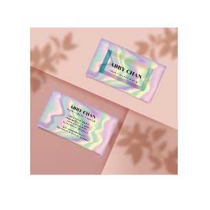 Tarjeta De Visita Salones de belleza holográfica de pelo de piel de
