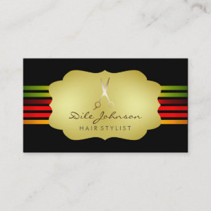 Tarjeta De Visita Saloon, Purpurina de oro de estilo iris con pelo e