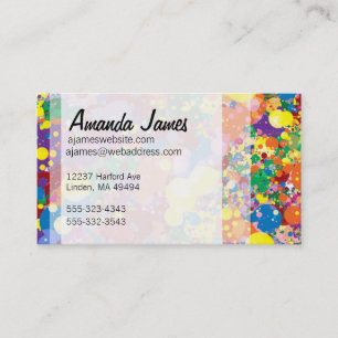 Tarjeta De Visita Salpicadura de la pintura del arco iris