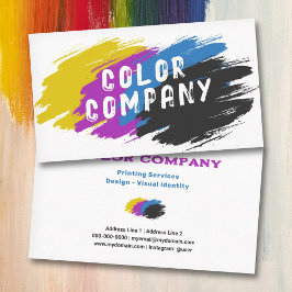 Tarjeta De Visita Salpicadura de Pincel de Color - Servicios de Impr