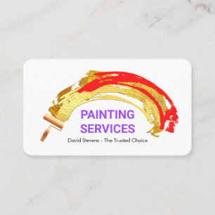 Tarjeta De Visita Salpicadura de pintura de pincel dorado creativo