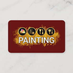 Tarjeta De Visita Salpicadura de pintura dorada herramienta de pinto