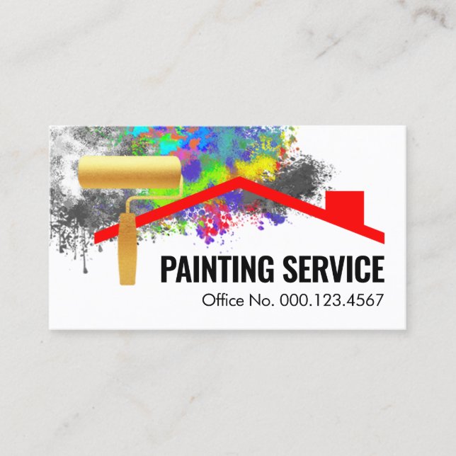 Tarjeta De Visita Salpicadura de pintura en edificio (Anverso)