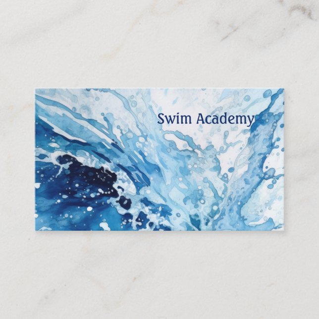 Tarjeta De Visita salpicadura del instructor de natación (Anverso)