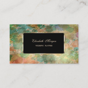 Tarjeta De Visita Salpicaduras de Acuarela Profesional con Estilo, M