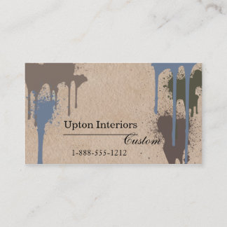 Tarjeta De Visita Salpicaduras de la pintura y papel de Brown