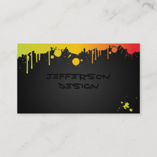 Tarjeta De Visita Salpicaduras de neón de la pintura
