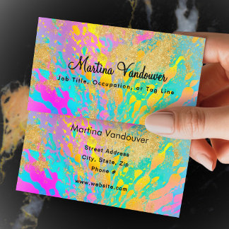 Tarjeta De Visita Salpicaduras de pintura coloridas brillantes y aud