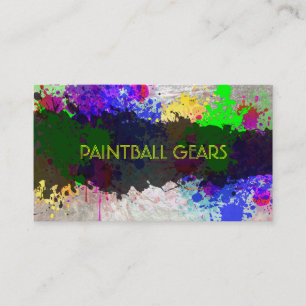 Tarjeta De Visita Salpicaduras de pintura PixDezines/bola/falso plat