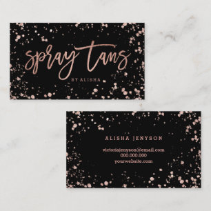 Tarjeta De Visita Salpicaduras subiós escritura del confeti del oro