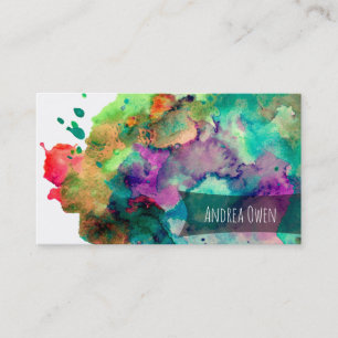 Tarjeta De Visita Salpicaduras vivas, coloridas de la pintura de la