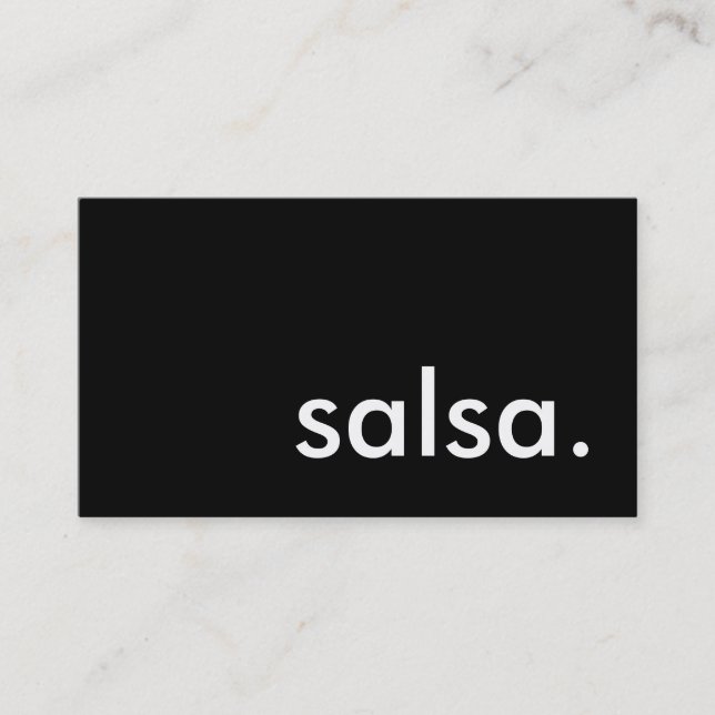 Tarjeta De Visita salsa. (Anverso)
