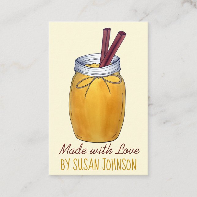 Tarjeta De Visita Salsa casera de manzana de apetito Jar Canning (Anverso)