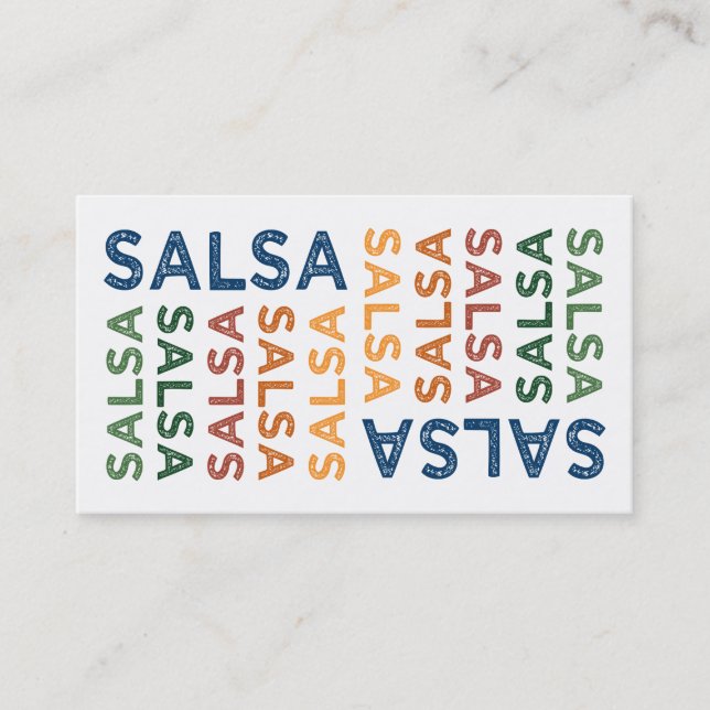 Tarjeta De Visita Salsa Cute Colorful (Anverso)