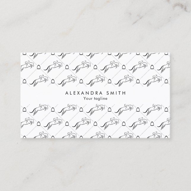 Tarjeta De Visita Saltando Caballo | Caballo | Entrenador de caballo (Anverso)