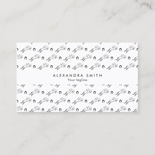 Tarjeta De Visita Saltando Caballo | Caballo | Entrenador de caballo (Anverso)