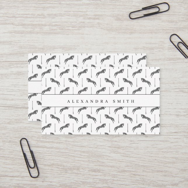 Tarjeta De Visita Saltando Caballo | Caballo Scribble | Caballo de o (Anverso/Reverso In Situ)