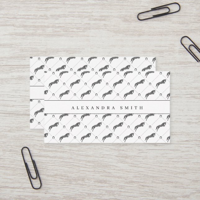 Tarjeta De Visita Saltando Caballo | Caballo Scribble | Caballo de o (Anverso/Reverso In Situ)