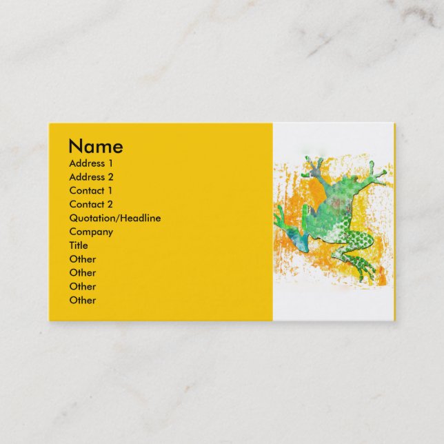 Tarjeta De Visita Salto de la rana verde (Anverso)