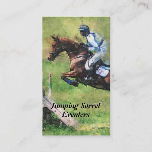 Tarjeta De Visita Salto del campo a través de Eventer (Anverso)