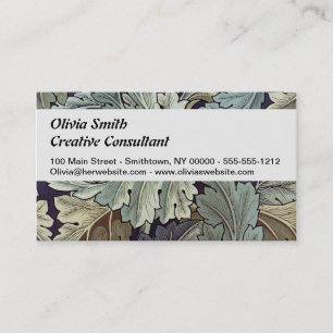 Tarjeta De Visita Saltos de fondo de William Morris Acanthus