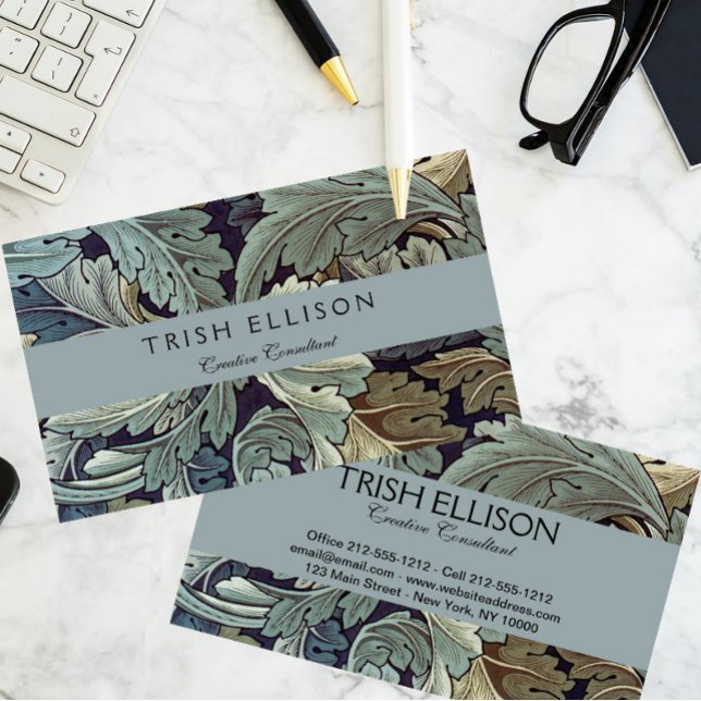 Tarjeta De Visita Saltos de fondo de William Morris Acanthus (Subido por el creador)