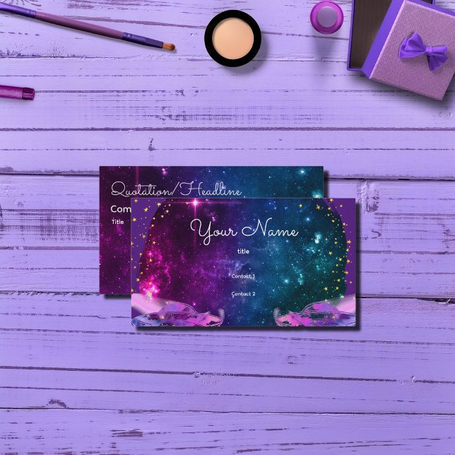 Tarjeta De Visita Saltos morados volando en la galaxia artística (Subido por el creador)