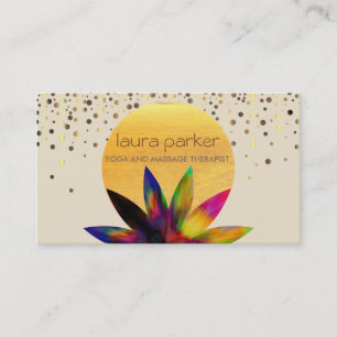 Tarjeta De Visita Salud curativa de la yoga del logotipo de la flor
