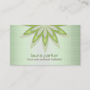 Tarjeta De Visita Salud curativa de la yoga del logotipo de la flor