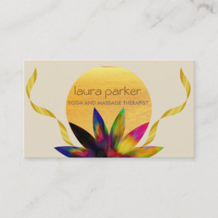 Tarjeta De Visita Salud curativa de la yoga del logotipo de la flor