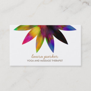 Tarjeta De Visita Salud curativa de la yoga del logotipo de la flor
