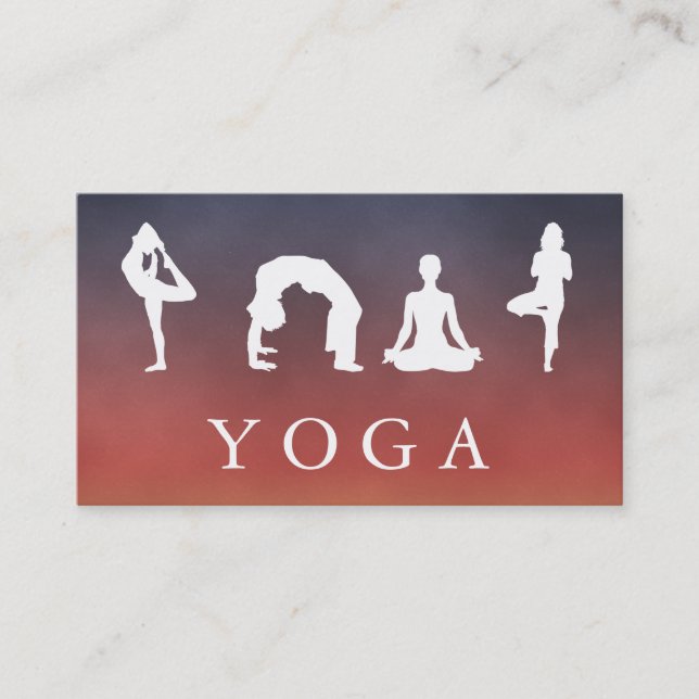 Tarjeta De Visita Salud curativa de la yoga suave elegante del (Anverso)