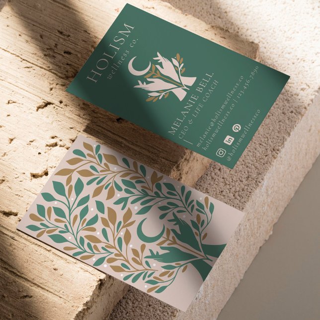 Tarjeta De Visita Salud holística y bienestar Manos curativas Celest (Holistic Health & Wellness Healing Hands Celestial Business Card)
