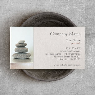Tarjeta De Visita Salud natural de Zen Stones Bienestar saludable