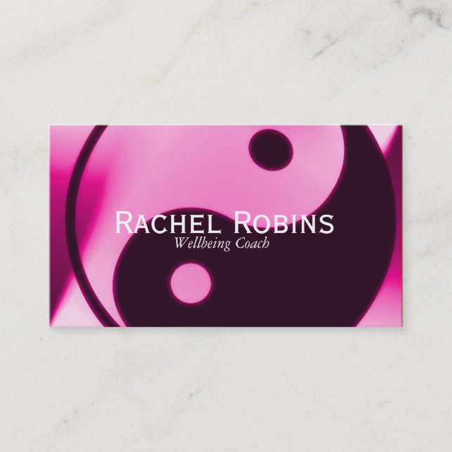 Tarjeta De Visita Salud y bienestar rosados de yang del yin (Anverso)