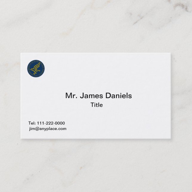 Tarjeta De Visita Salud y servicios humanos (HHS) (Anverso)