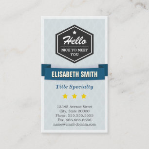 Tarjeta De Visita Saluda y Encantada de conocerte en un estilo retro
