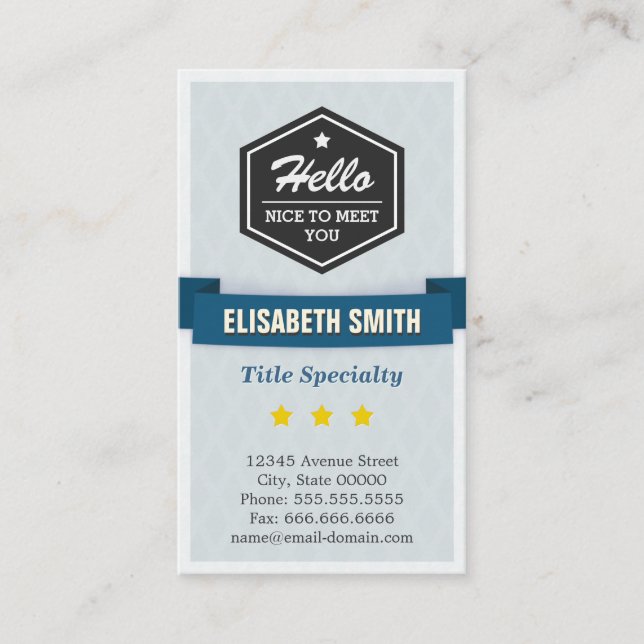 Tarjeta De Visita Saluda y Encantada de conocerte en un estilo retro (Anverso)