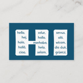 Tarjeta De Visita Saludo a los idiomas internacionales de las franja