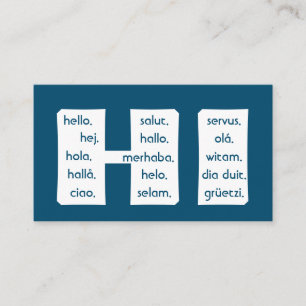 Tarjeta De Visita Saludo a los idiomas internacionales de las franja