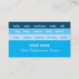 Tarjeta De Visita Saludo a los idiomas internacionales de las franja