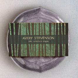 Tarjeta De Visita Saludo del terapeuta holístico del bambú verde