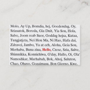 Tarjeta De Visita saludos