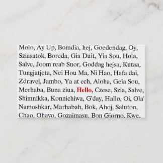 Tarjeta De Visita saludos