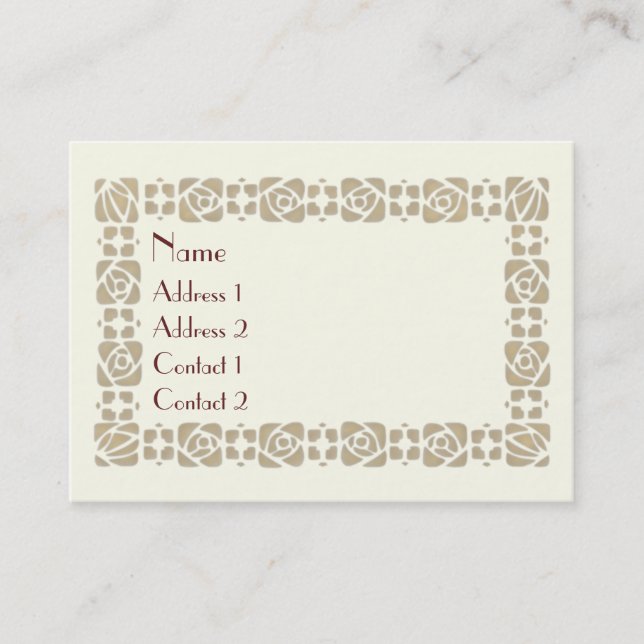 Tarjeta De Visita Saludos de la temporada de Art Nouveau (Anverso)