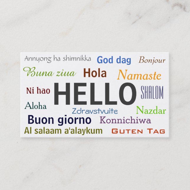 Tarjeta De Visita Saludos del mundo (Anverso)