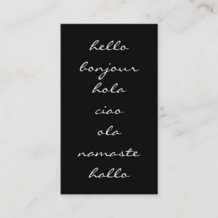 Tarjeta De Visita Saludos en blanco y negro