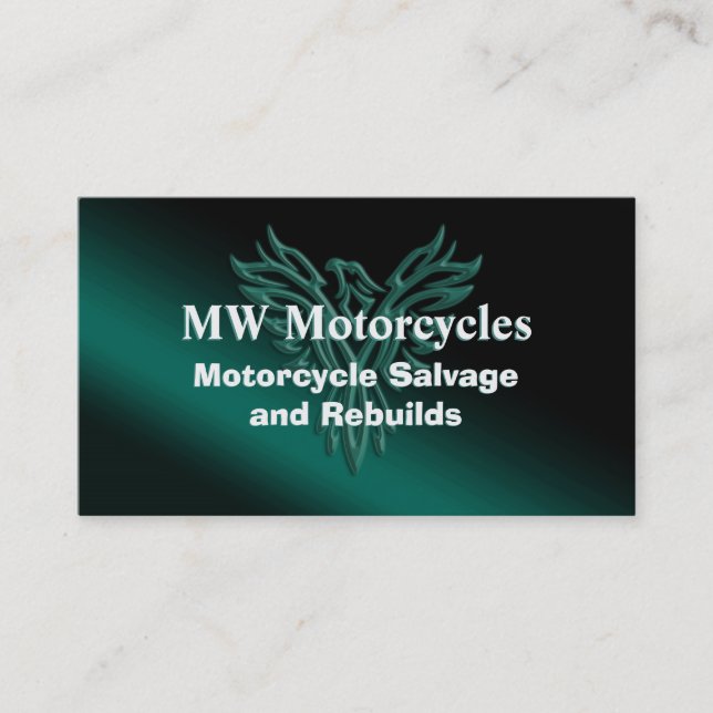 Tarjeta De Visita Salvamento y reconstrucción de motocicletas, Phoen (Anverso)